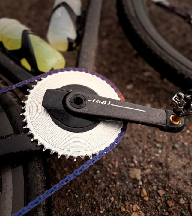 Garbaruk black road thread mount chainring for RED XPLR AXS power meter